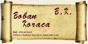 Boban Koraca vizit kartica